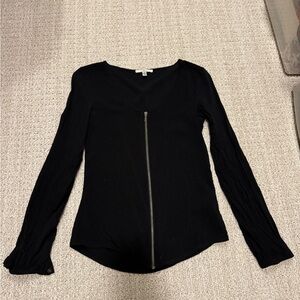 Mavi Black Women's Blouse with Zipper Carolyn Bessette Style